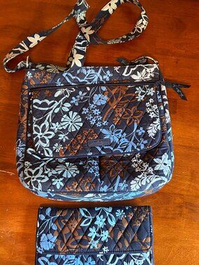 Vera Bradley Java Floral Crossbody Bag with Matching Wallet